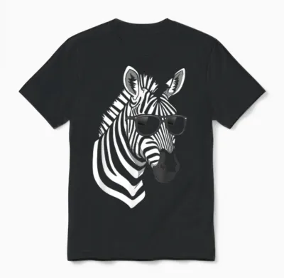 Funny Zebra Shirt Women Boys Mens Animal Print Clothin Zebra Unisex T-Shirt - Black