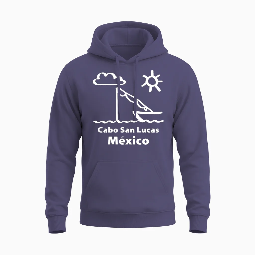 Cabo San Lucas Mexico Fishing Vacation Trip Beach Unisex Hoodie in Heather Sport Dark Navy