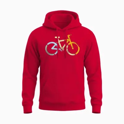 Cycling Retro Unisex Hoodie - Red