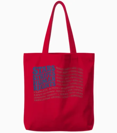 4th of July Shirt Stars Stripes and Human Rights Usa Tote Bags - Red