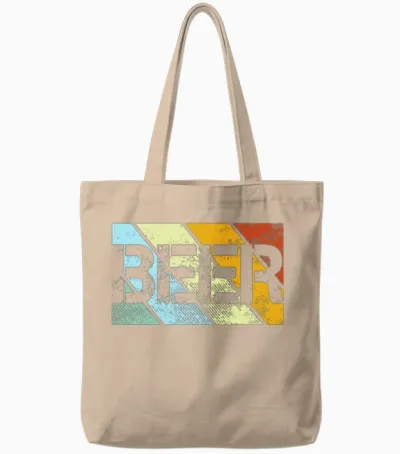 Beer Retro Tote Bags - Natural