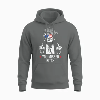 Trump We're Taking America Back You Missed Bitch Unisex Hoodie - Graphite Heather