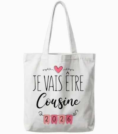 Funny Pregnancy Announcement - I Will Be Cousine 2026 Tote Bags - White