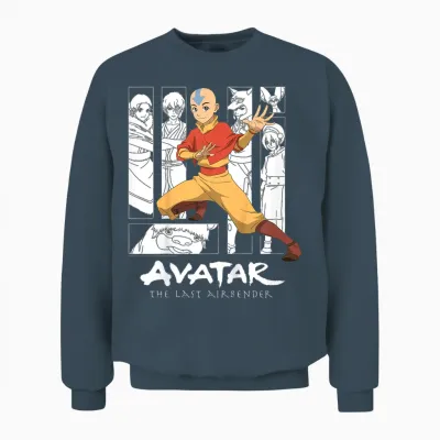 Child Avatar the Last Airbender Aang Character Ride-On Kids T-Shirt, Black, 2 Unisex Sweatshirt - Dark Heather