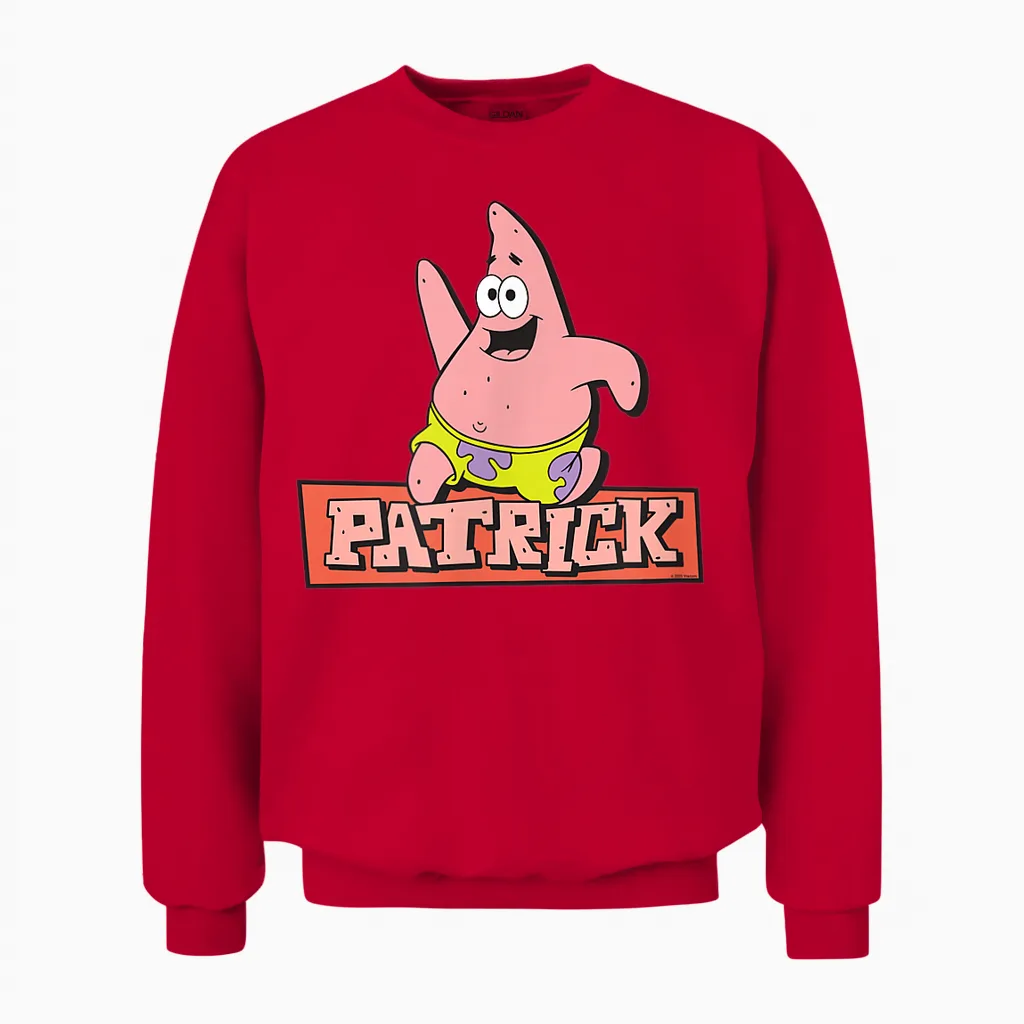 Sponge Bob Patrick Character Unisex Sweatshirt in Red