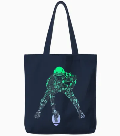 Youth Football Apparel Center Player Coach Boys Football Tote Bags - Navy