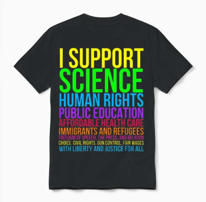 Science Human Rights Education Health Care Freedom Unisex T-Shirt in Black