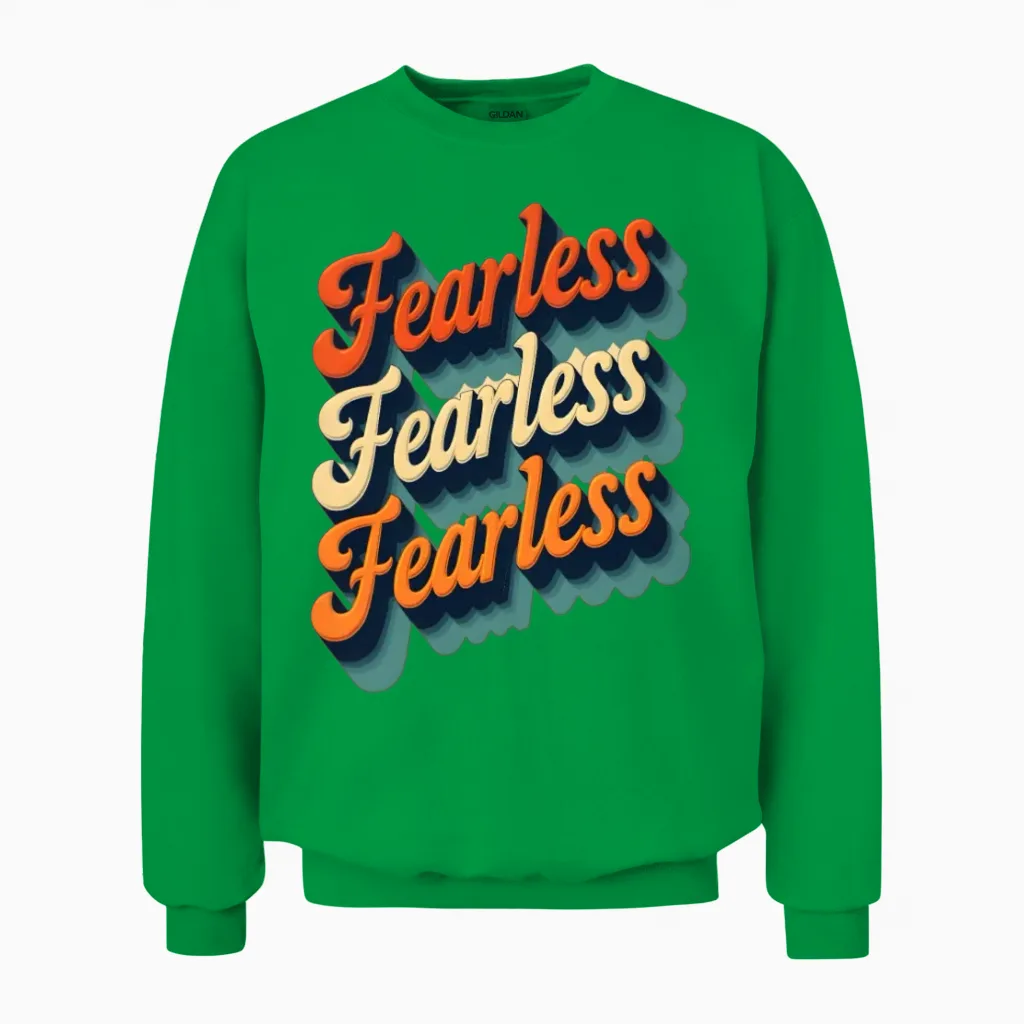 Fearless Retro Vintage Typography Unisex Sweatshirt - Irish Green