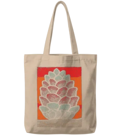 Stacked Pine Cone Pop Art Tote Bags - Natural