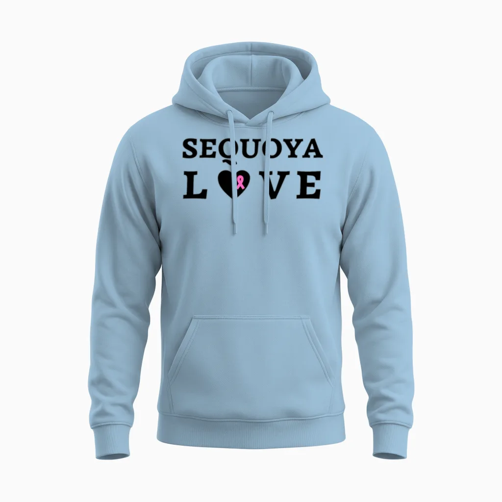 Wilkinsi Designs Sequoya Love No Initial Unisex Hoodie in Light Blue