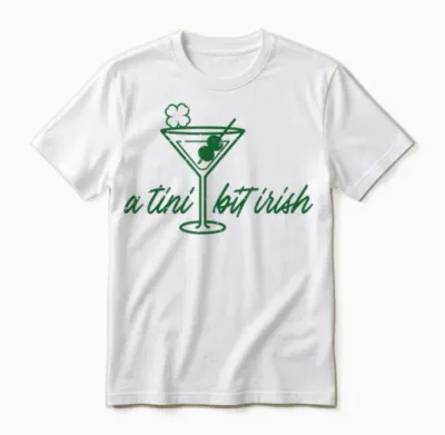 St Patricks Day a Tini Bit Irish Saint Paddys Men Women Unisex T-Shirt - White