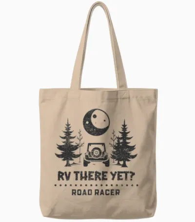 Rv There Yet? Camper Van Rv Tote Bags - Natural