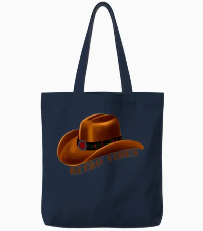 Retro Vibes Tote Bags - Navy