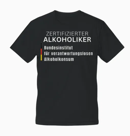 Certified Alcoholic Funny Unisex T-Shirt - Black