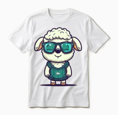 Funny Sheep with Sunglasses Unisex T-Shirt - White
