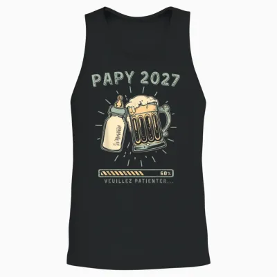 Papy 2027 Futur Grand Père Révélation Grossesse Unisex Tank Top - Black