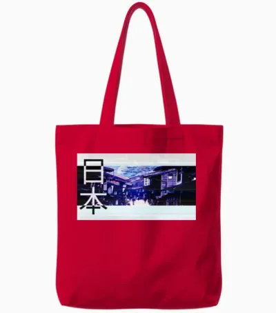 Japan Retro Aesthetic Tote Bags - Red