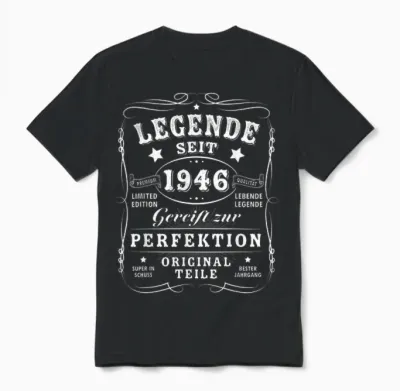 1946 Birthday Man 80th Decoration Funny 80s 80th Birthday Unisex T-Shirt - Black