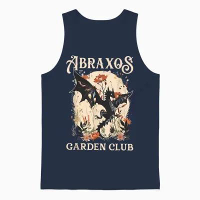 Abraxos Flower Garden Club Flower Shirt, Fantasy Book Lover Unisex Tank Top - Navy