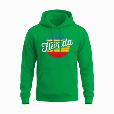 Florida Retro Sunset Unisex Hoodie - Irish Green