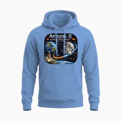 Artemis 2 Reise Um Den Mond Und Zurück 2026 Unisex Hoodie - Carolina Blue