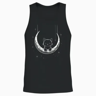 Lunar Cat Nap Unisex Tank Top - Black