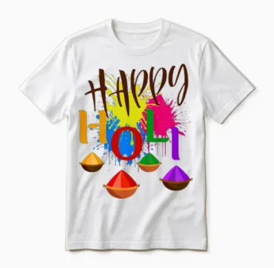 Happy Holi – Festival of Colors Celebration Design Unisex T-Shirt - White
