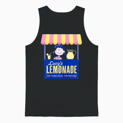Peanuts - Snoopy Lucy's Lemonade Unisex Tank Top - Black