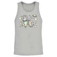 Astronaut Llama in Space – Funny Cosmic Animal Unisex Tank Top - Ash – 2
