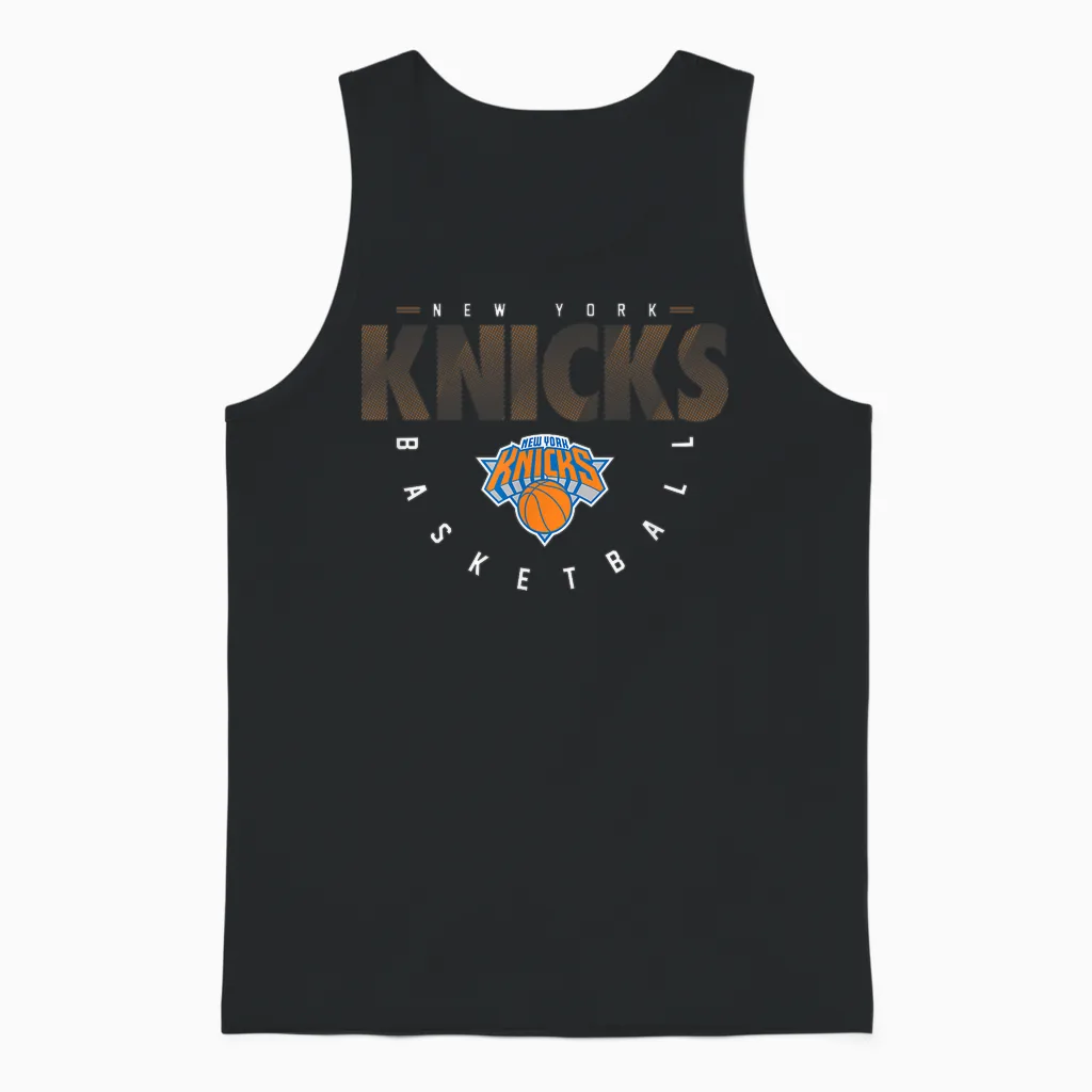 Nba-Offizieller New York Knicks in Scheiben Geschnitten Unisex Tank Top in Black