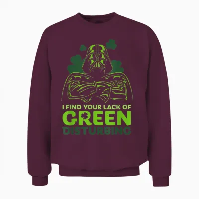 Star Wars a New Hope Holiday Darth Vader Green Clover Unisex Sweatshirt - Maroon