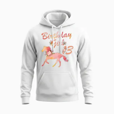 Horse Lover 13th Birthday for Girls Love Horses Unisex Hoodie - White