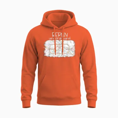 Berlin Underground Touristen Souvenir Andenken Berlin U-Bahn Unisex Hoodie - Orange