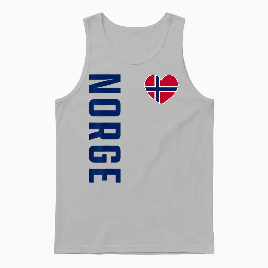 Norwegen Flagge Nordisches Kreuz Skandinavien Patriotisches Unisex Tank Top in Ash