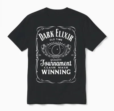 New Popular Dark Elixir Clash of Clans Quote Coc Unisex T-Shirt - Black