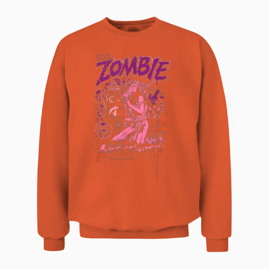 Rob Zombie American Witch Pastel Unisex Sweatshirt in Orange