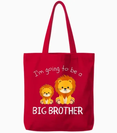 Kids Big Brother 2025 Promoted to Big Brother 2025 T-Shirt, Black Tote Bags - Red