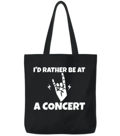 I'd Rather Be at a Concert Tote Bags - Black