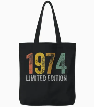 Birthday 1974 Limited Edition Tote Bags - Black