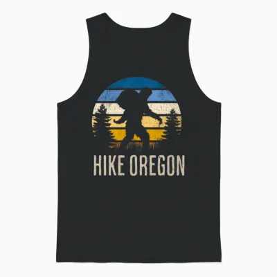Vintage Bigfoot Hike Oregon Unisex Tank Top - Black