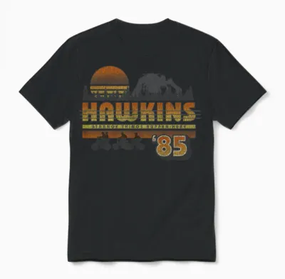 Netflix Stranger Things Hawkins Strange Things 85 Retro Unisex T-Shirt - Black