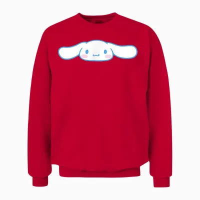 Cinnamoroll Front and Back Logo Unisex Sweatshirt - Red