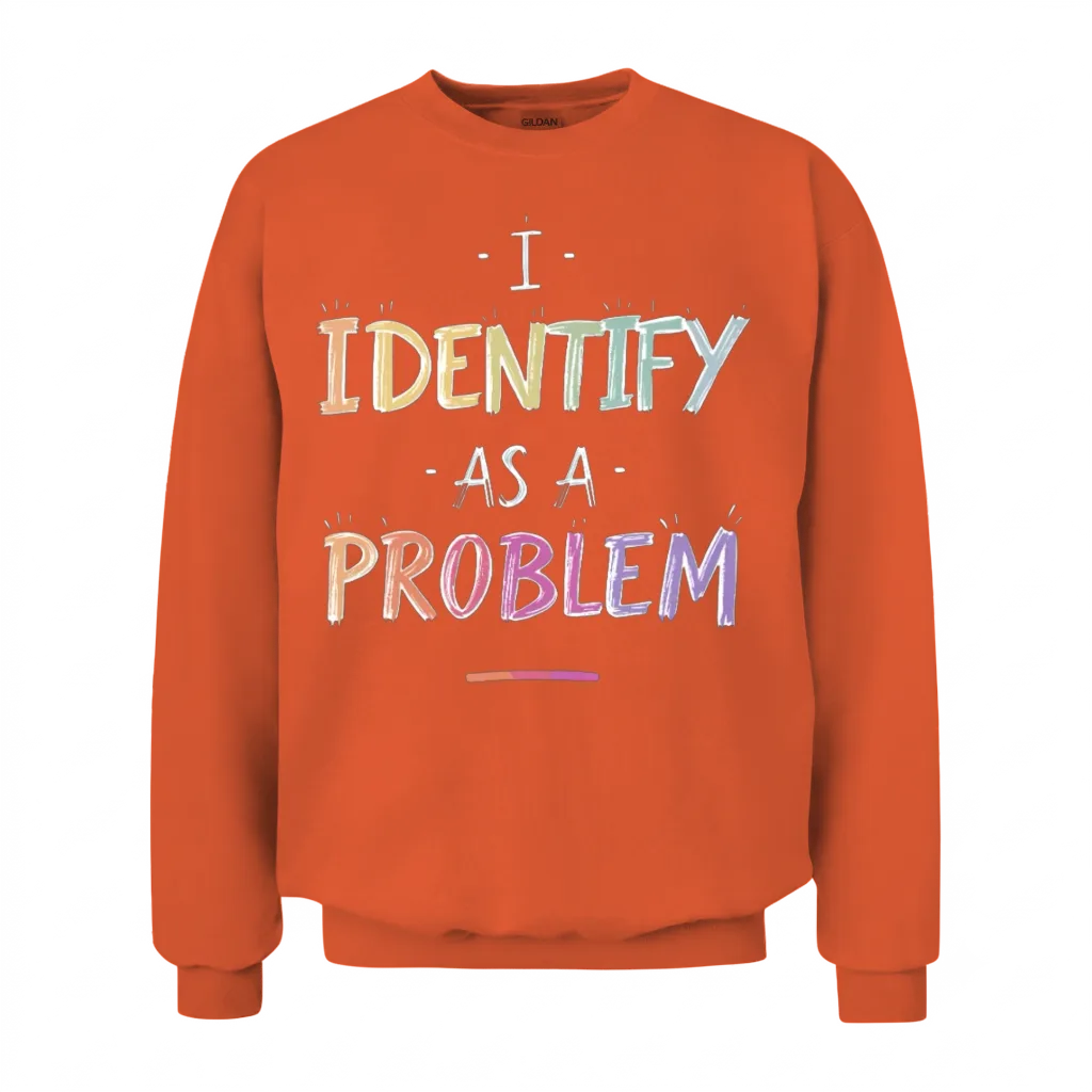 I Identify as a Problem Unisex Sweatshirt - Orange