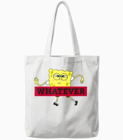 Spongebob Schwammkopf Whatever Nickelodeon Tote Bags - White