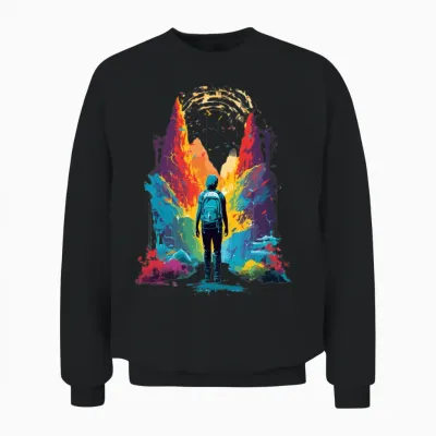 Colorful Hiking Unisex Sweatshirt - Black