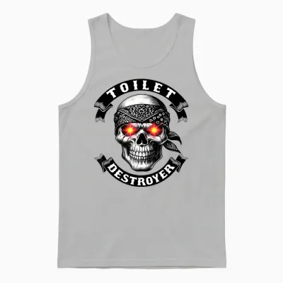 Toilet Destroyer Joke Poo Destroyer Toilet Destroyer Toilet Unisex Tank Top - Ash