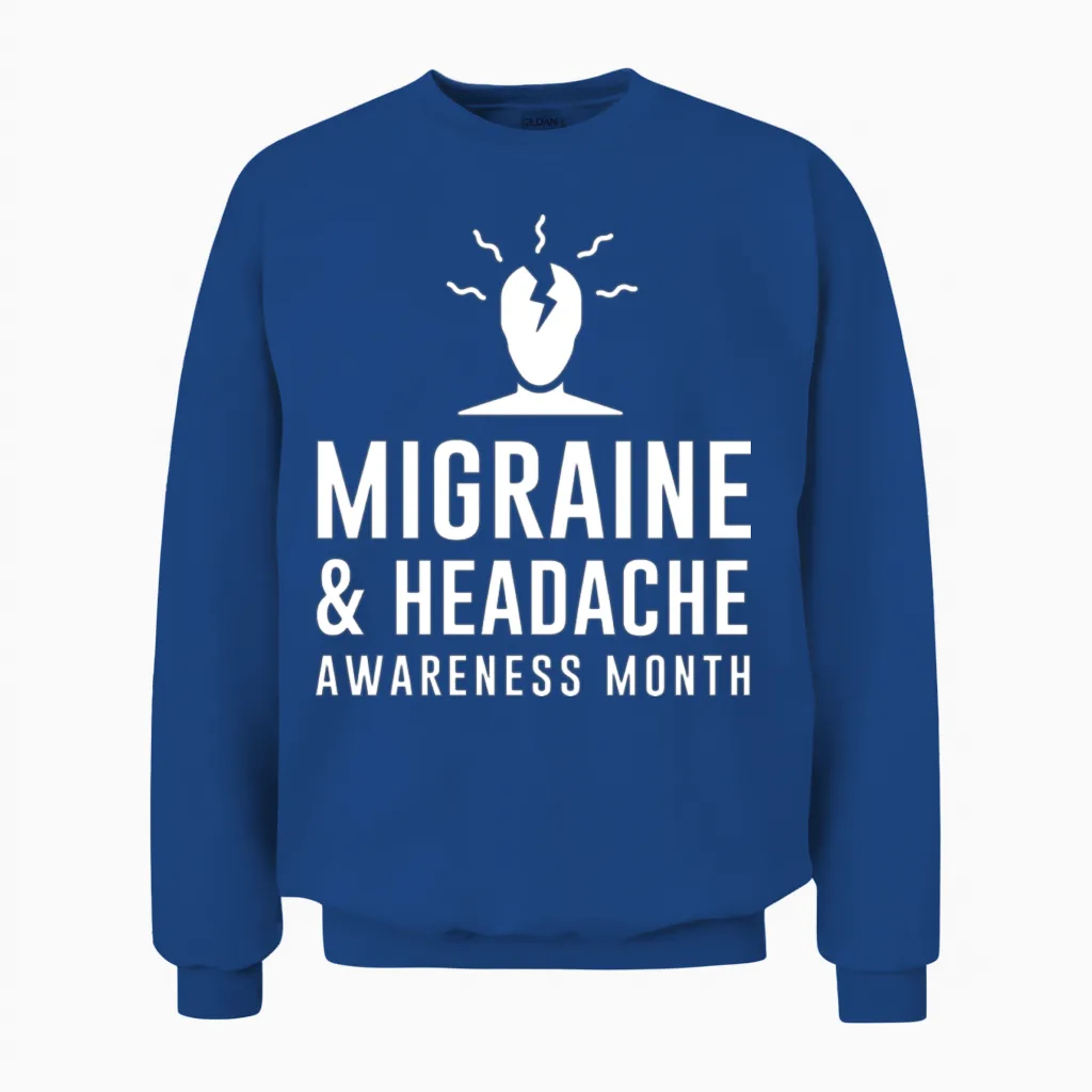 Migraine and Headache Awareness Month Boy Unisex Sweatshirt in Royal