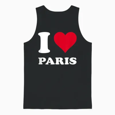 Red Heart "ich Liebe Paris" T-Shirt, Black, S Unisex Tank Top - Black