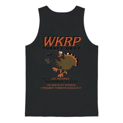 First Anuual Wkrp Turkey Drop with Les Nessman Unisex Tank Top - Black