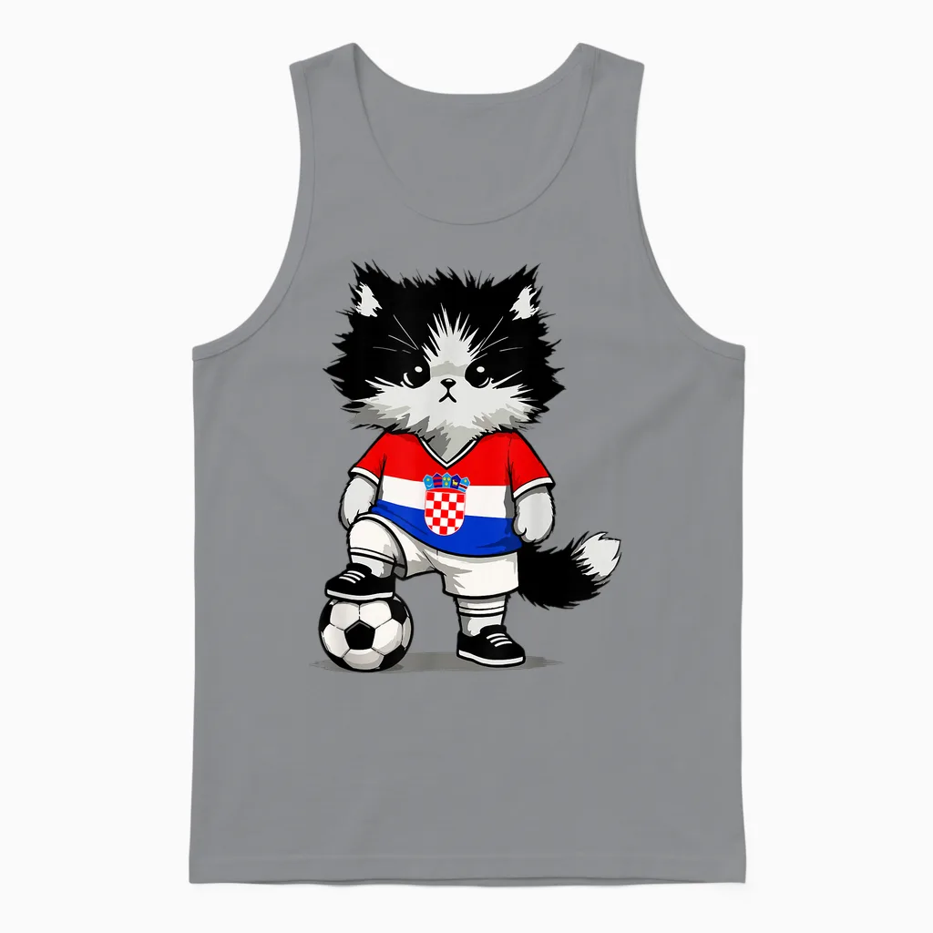 Kroatische Flagge Herren Damen Kinder Kroatien Unisex Tank Top in Sport Grey